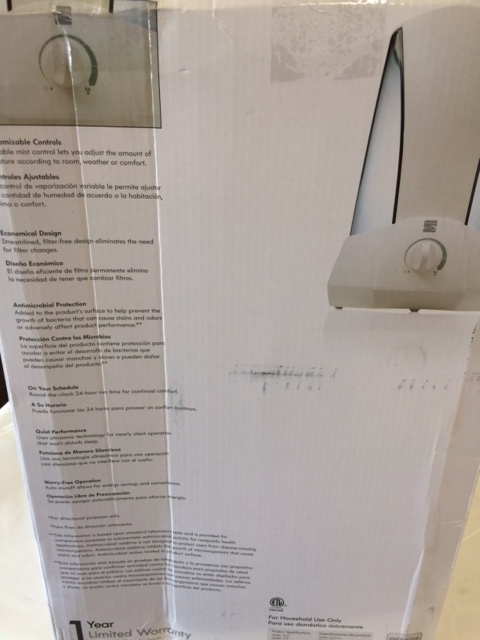 lot 140 image: Kenmore Humidifier Ultra Sonic