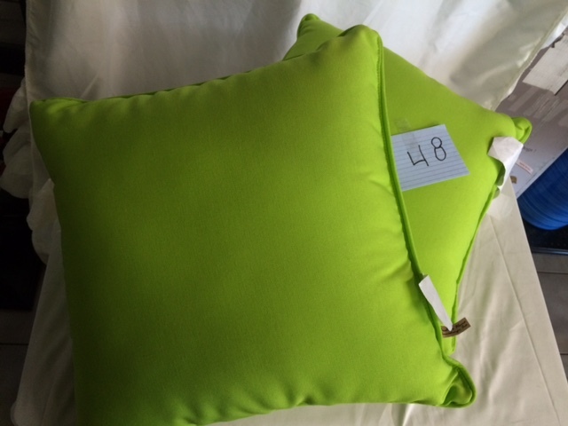 lot 158 image: 2 unit Green Throw Pillows