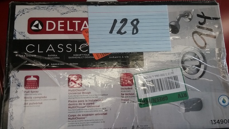lot 128 image: Delta Classic Tub and Shower Set