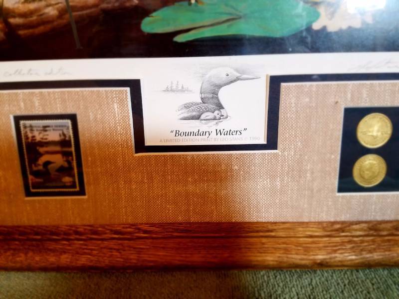 lot 9 image: 1990 Collectors Edition Water Fowl Stamp Picture