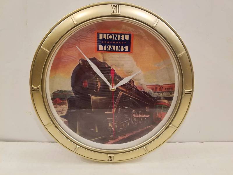 Legendary Lionel Train Wall Clock with Sound White Feather Trading
