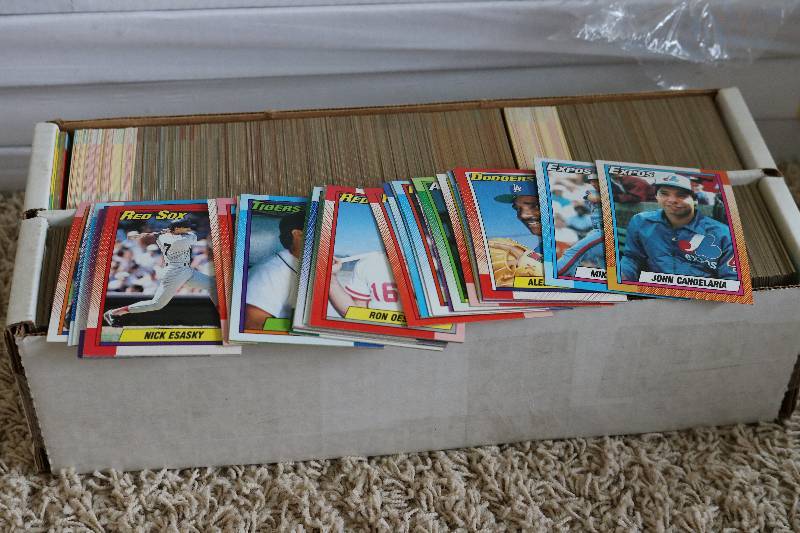 Box of 1990 Topps baseball cards...