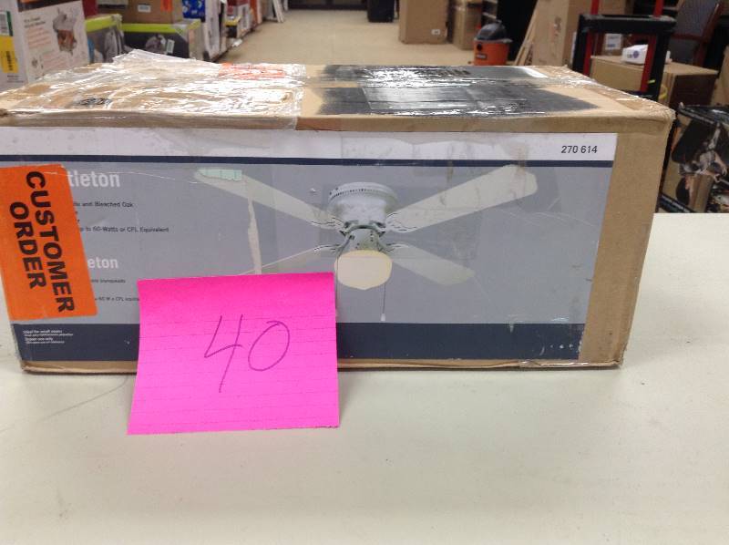 lot 40 image: Hampton Bay 42 In. White Ceiling Fan