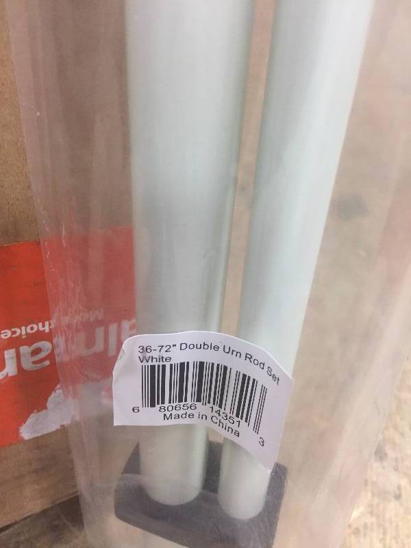 lot 125 image: 36-72 Double Urn Rod Set White