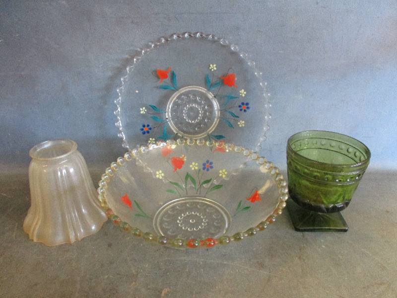Decorative glass bowl and Plate
