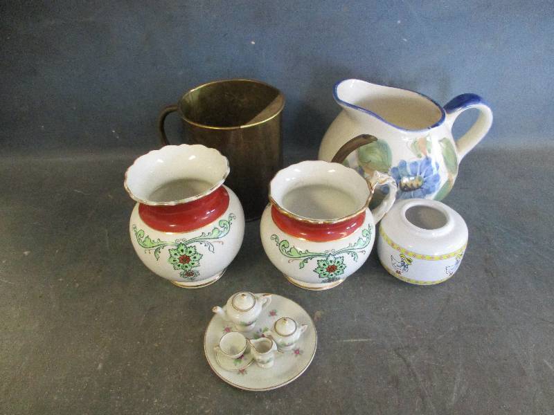 Vases and Brass Watering Can