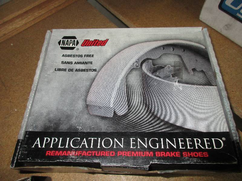 lot 61 image: Napa united premium brake shoes part # AE-242-R