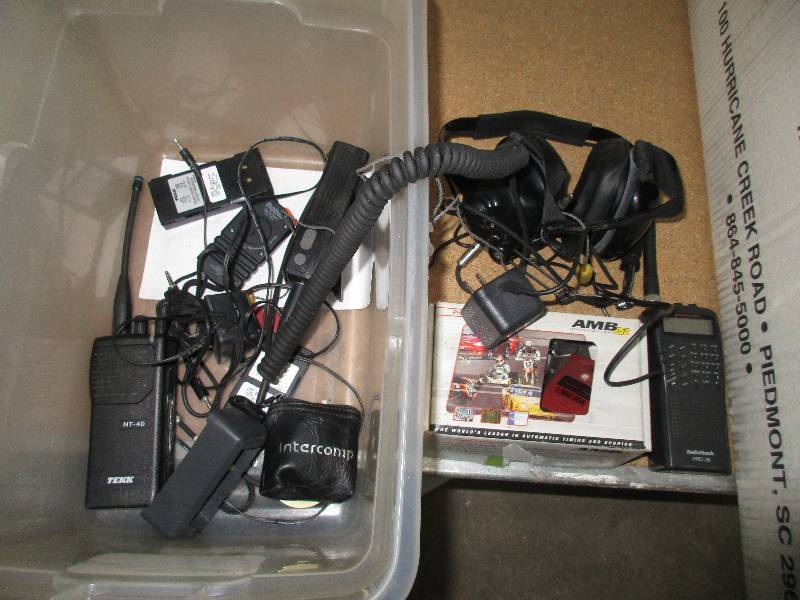 lot 62 image: tote of driver to pit crew communication devises