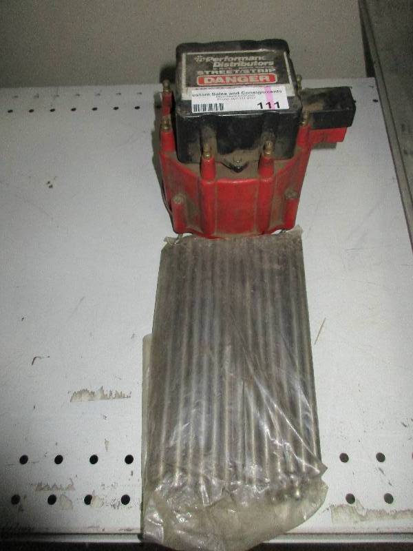 lot 111 image: push rods and distributor