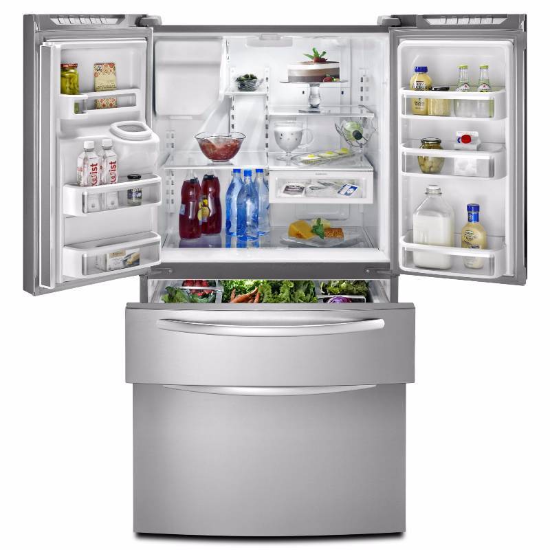 Brand New- KitchenAid Model (KFXS25RYMS) 25.0 cu. ft. French-Door Refrigerator w FreshVue Drawer - Stainless Steel