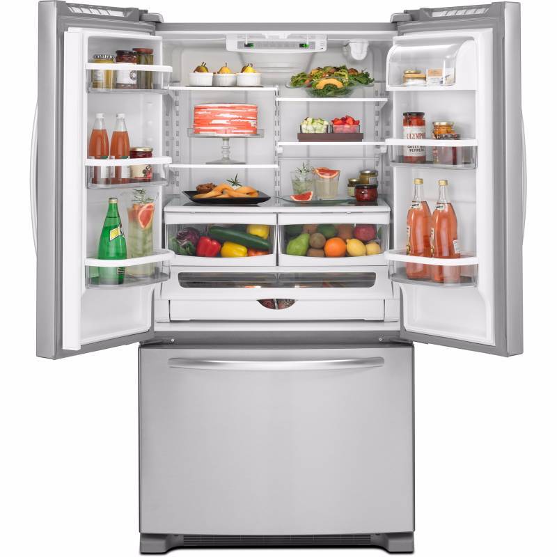 Brand New- KitchenAid Model (KBFS25ECMS) 25 cu. ft. French Door Refrigerator w Water Dispenser Inside - Stainless Steel