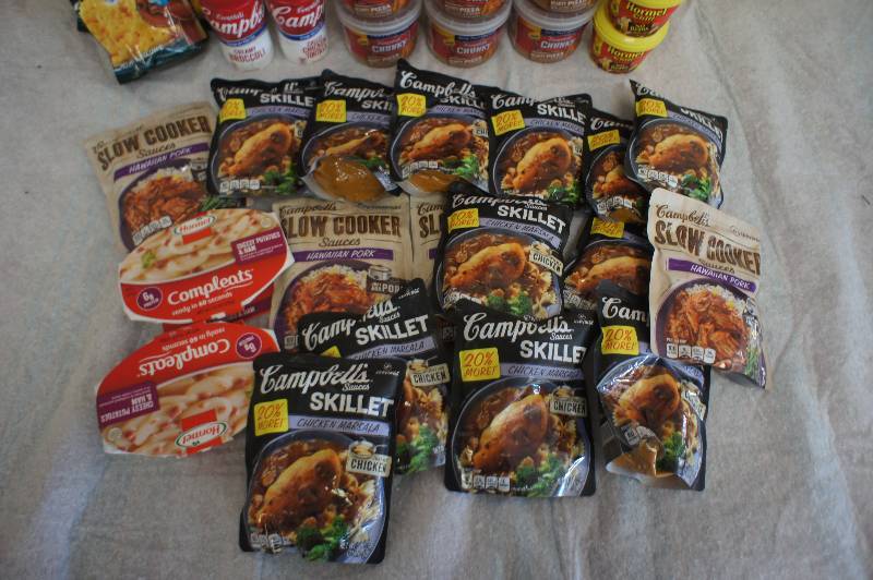 lot 155 image: Large Lot of Assorted Soups, Chilies, and Sauces  - All Items Expired In 2016 -