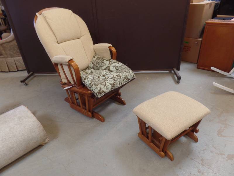 GLIDER ROCKER AND FOOTSTOOL