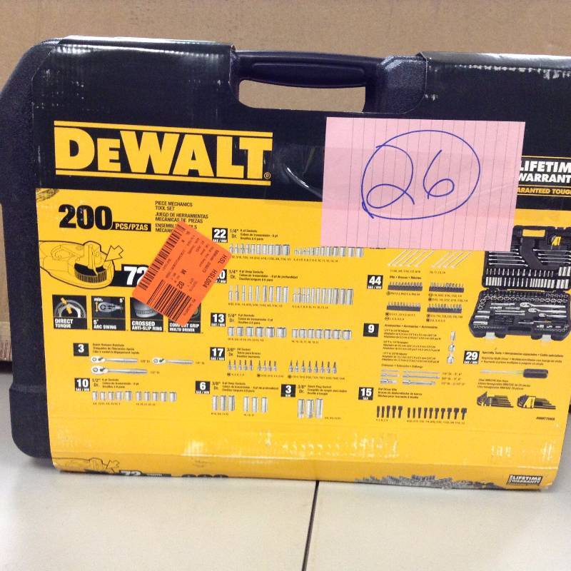 Dewalt 200 PC Mechanics Tool Set New