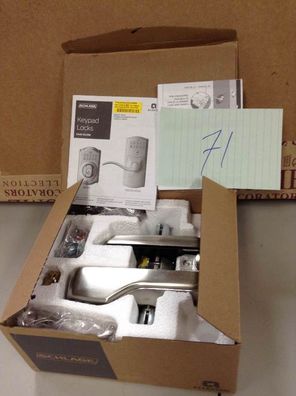 Schlage Plymouth Keypad Entry With Flex-Lock, Satin Nickel never used
