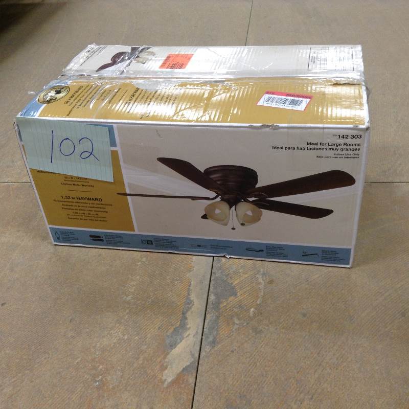 Hampton Bay Ceiling Fans Hayward 52 in. Mediterranean Bronze Ceiling open box light scratched