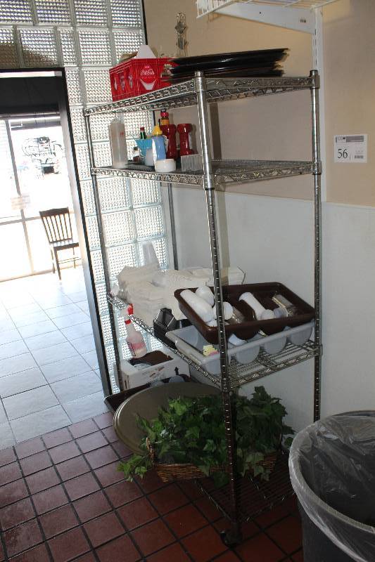 lot 56 image: 4-Shelf Rolling Rack