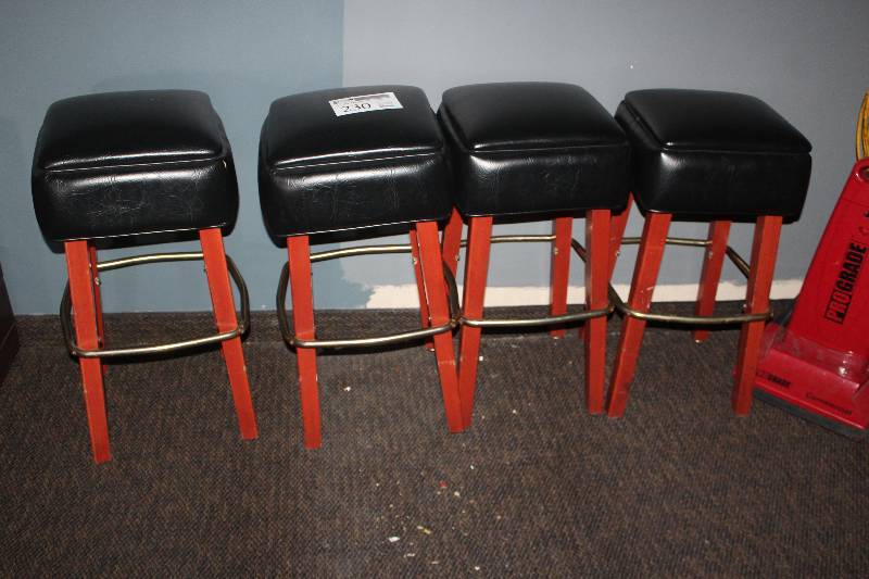 lot 230 image: Lot of (4) Black Bar Stools