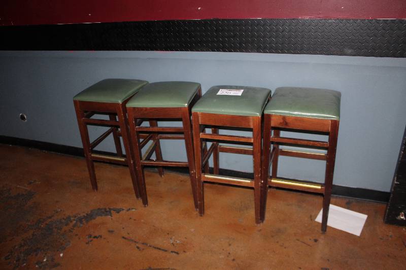 lot 236 image: Lot of (4) Green Bar Stools