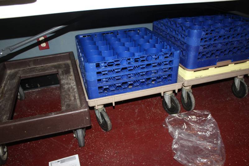 lot 264 image: Lot of (3) Commercial Rolling Dish Trays