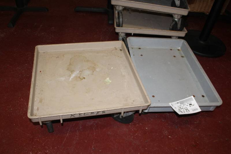 lot 478 image: Lot of (3) Commercial Rolling Dish Trays