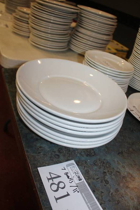 lot 481 image: Lot of (7) Tuxton China 11in. Bowls