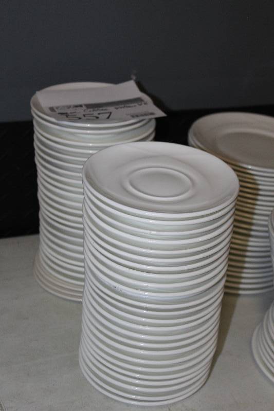 lot 557 image: Lot of (50) Oneida Bone China 6.5in. Coffee Cup Saucers