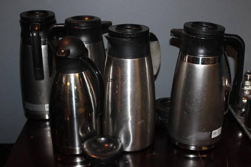 lot 618 image: Lot of (6) Coffee Pots Stainless
