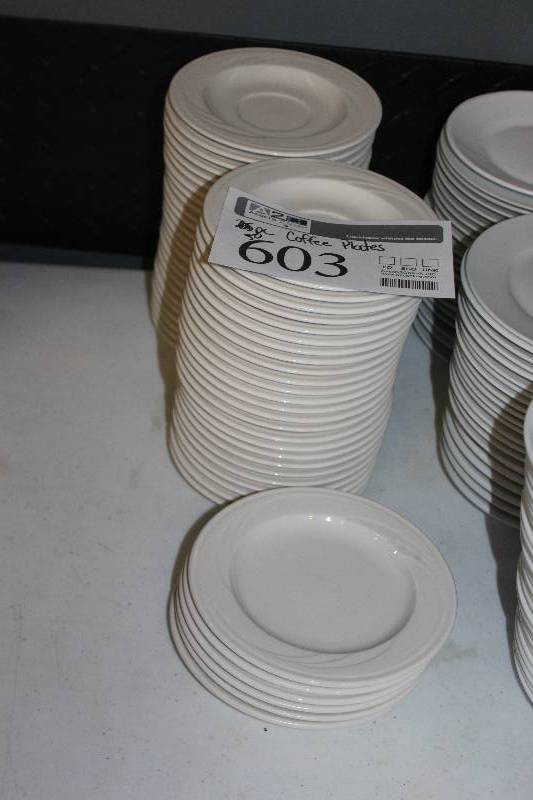 lot 603 image: Lot of (50) Syracuse China Coffee Cup Saucers