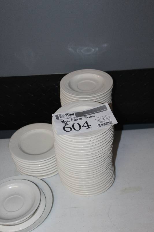 lot 604 image: Lot of (50) Syracuse China Coffee Cup Saucers
