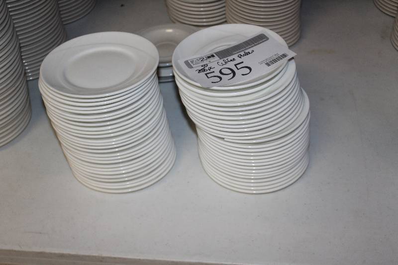 lot 595 image: Lot of (50) Oneida Bone China Coffee Cup Saucers