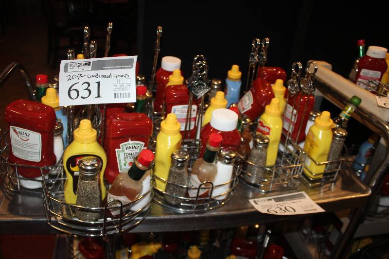 lot 631 image: Lot of (20) Commercial Condiments w Trays