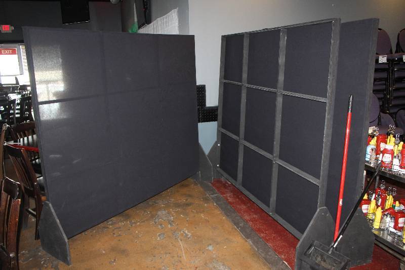 lot 646 image: Lot of (3) Black WoodFabric Wall Dividers
