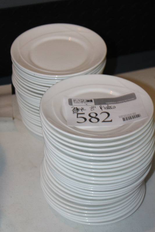 lot 582 image: Lot of (50) Oneida Bone China 8in. Plates