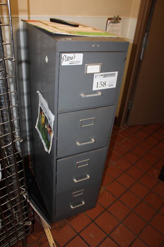 lot 158 image: Cole 4-Drawer Metal File Cabinet