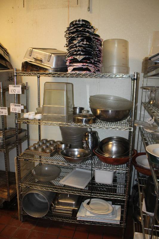 lot 132 image: Pans, Mixing Bowls, Serving Baskets