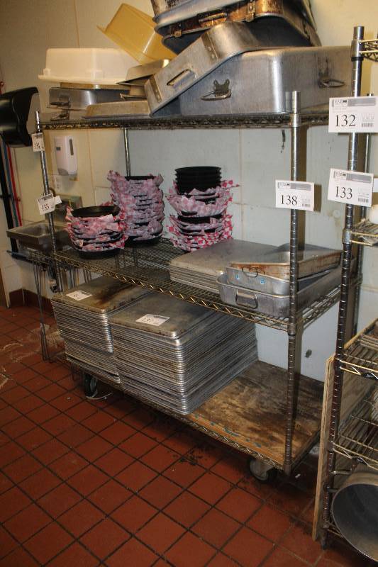 lot 138 image: 4-Shelf Rolling Rack