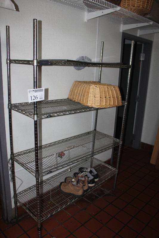 lot 126 image: 4-Shelf Rolling Rack