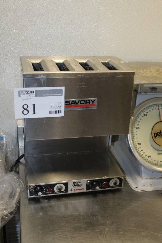 lot 81 image: Savory Commercial Stainless Steel PopDown Toaster Status Unknown