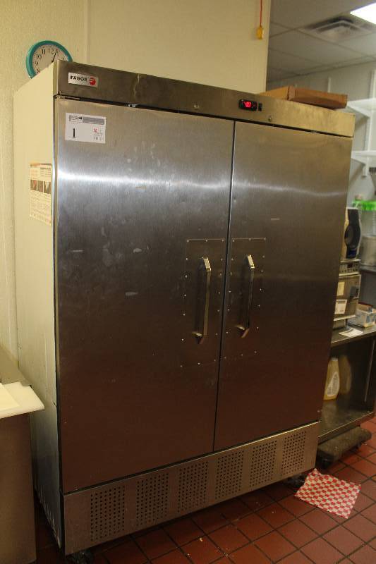 lot 1 image: Fagor Commercial Stainless Steel Double Door Frezzer