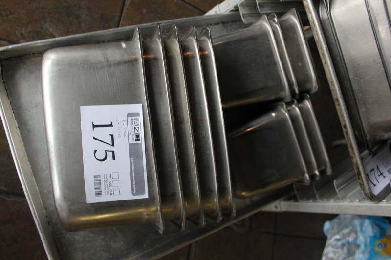 lot 175 image: Lot of (11) NSF Stainless Steel Serving Pans