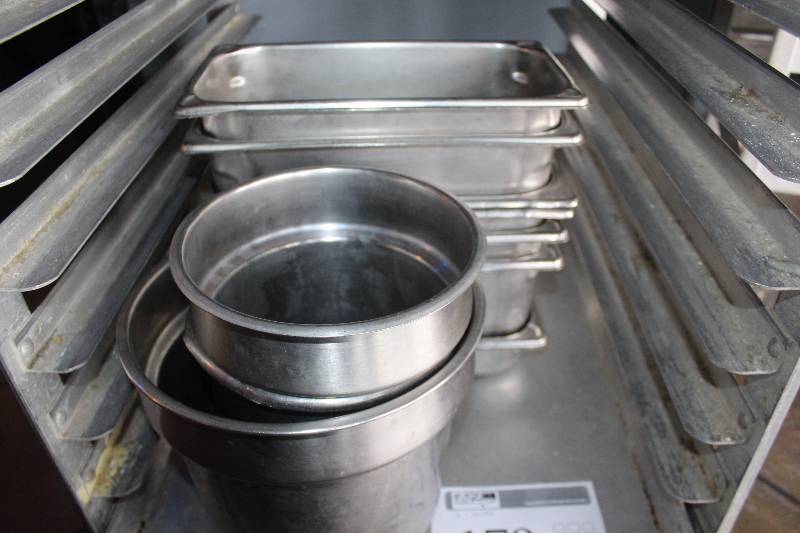 lot 179 image: Lot of (12) NSF Stainless Steel Serving Pans