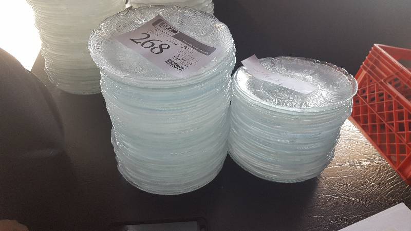 lot 268 image: Lot of (60) Glass 8in. Salad Plates