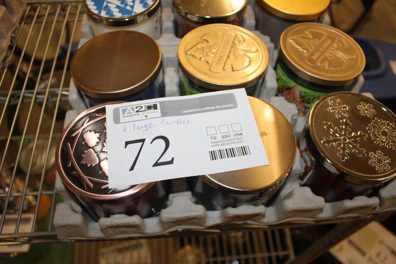 Lot of (6) Large Scented Candles