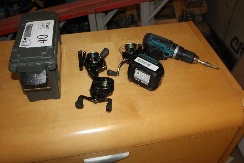 Ammo Case, Fishing Reels, Makita Drill