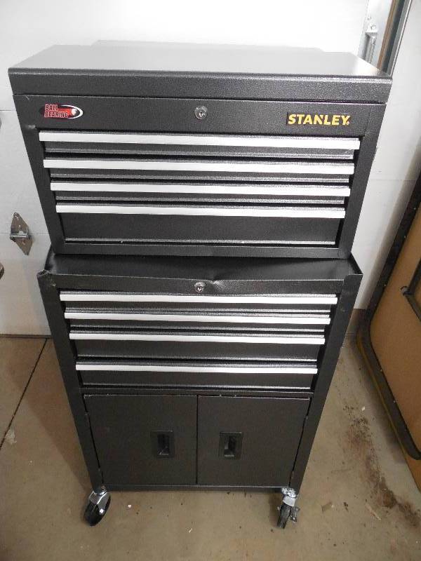 Stanley 24 In W 8 Drawer Tool Chest And Cabinet Combo Dark Gray