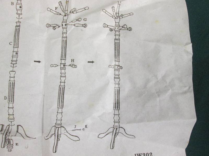 Wooden Hall Tree open box, Assembly...