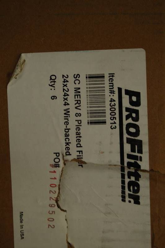 lot 41 image: 24W x 24H x 4D MERV 8 Synthetic Fiber ProFitter Standard Capacity Wire Backed Pleated Air Filter