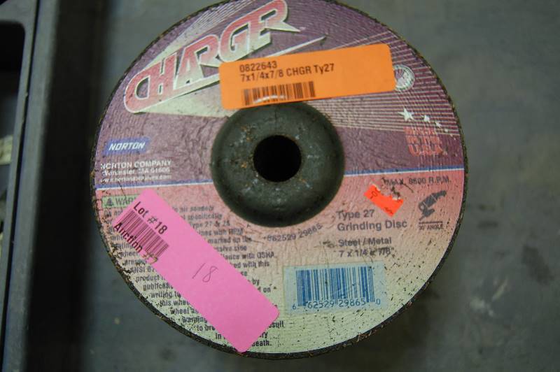 lot 18 image: 7 x 14 x 78 Type 27 Charger Plus Grinding Wheel