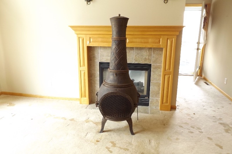 lot 66 image: HEAVY Newer Iron Chiminea